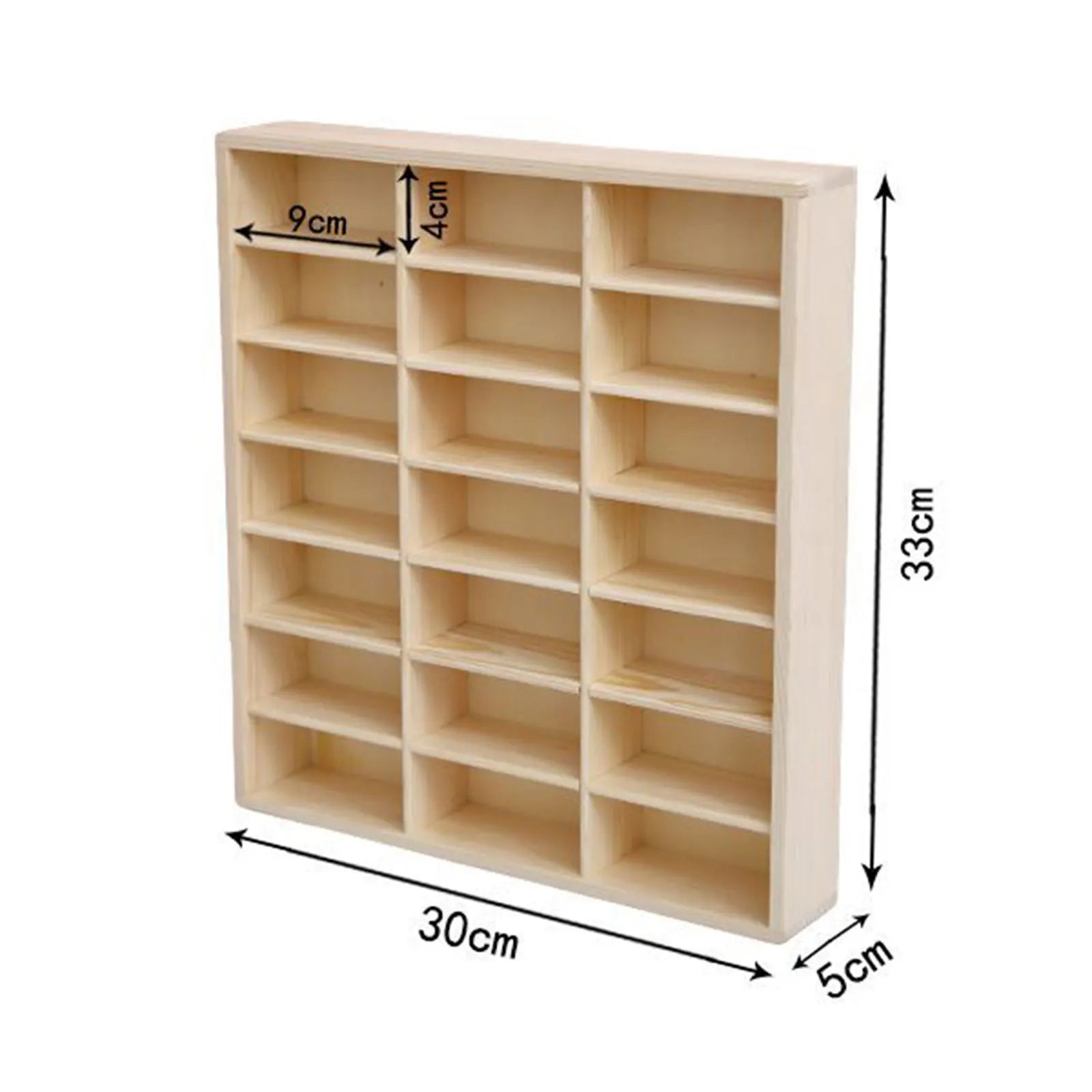 Vitrina de Madera para Autos de Juguete - Organizador Mural con Puerta Antipolvo 60 Espacios