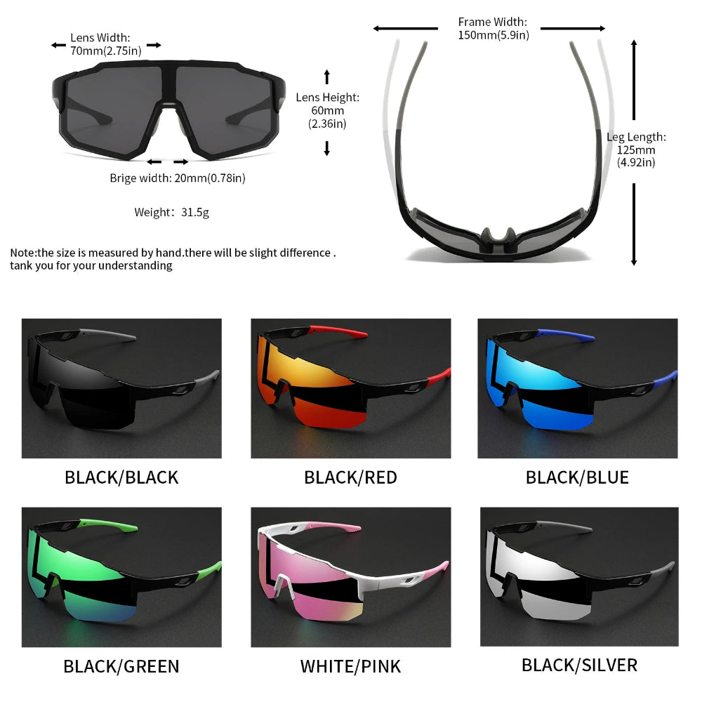 Lentes de Sol Deportivos Oversize con Protección UV400 - Unisex