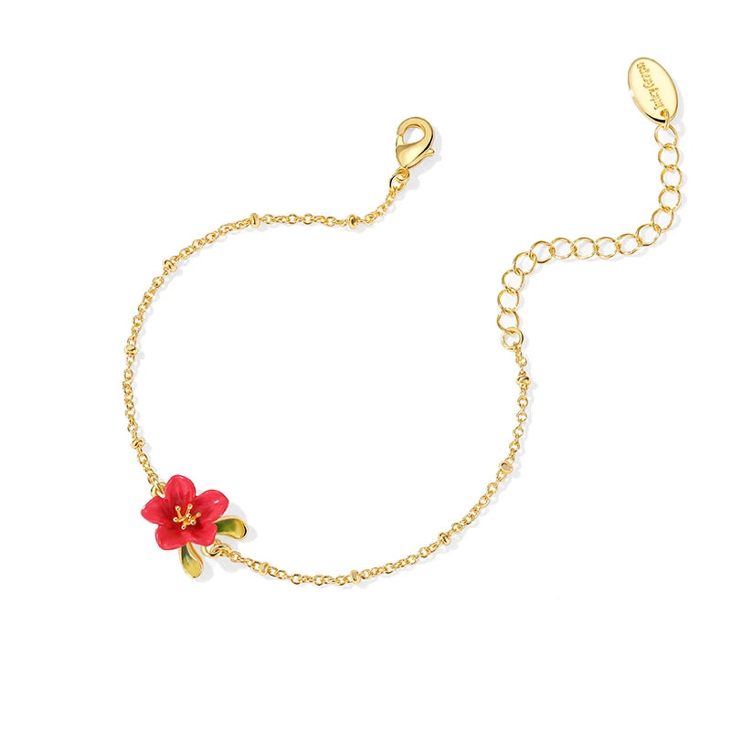 Collar Minimalista Francés de Begonia - Conjunto de Joyería de Lujo 'Baño de Oro Real de 10K"