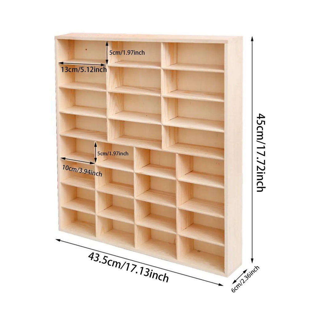 Vitrina de Madera para Autos de Juguete - Organizador Mural con Puerta Antipolvo 60 Espacios