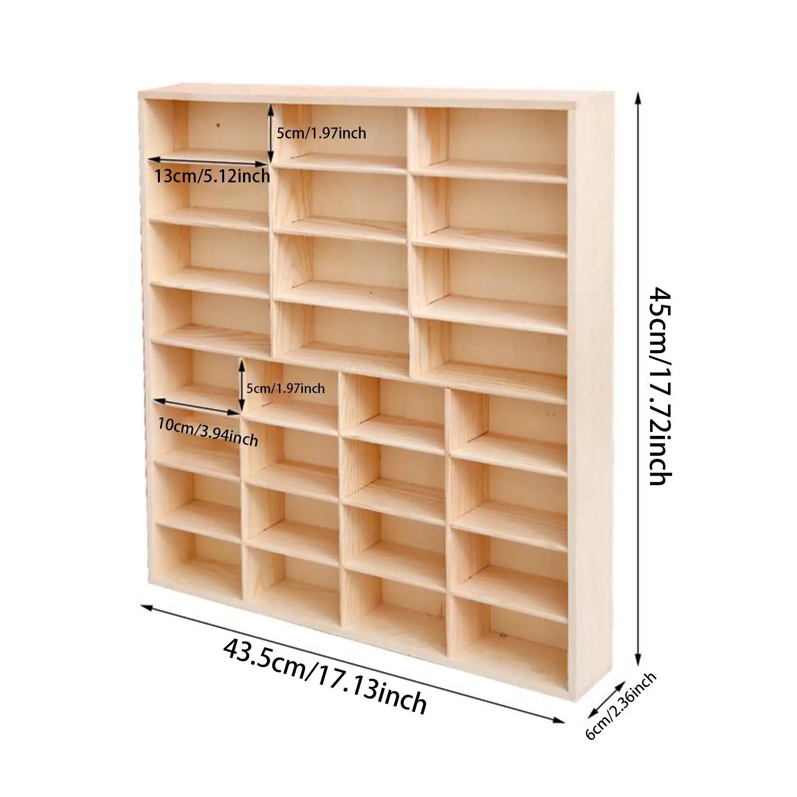 Vitrina de Madera para Autos de Juguete - Organizador Mural con Puerta Antipolvo 60 Espacios