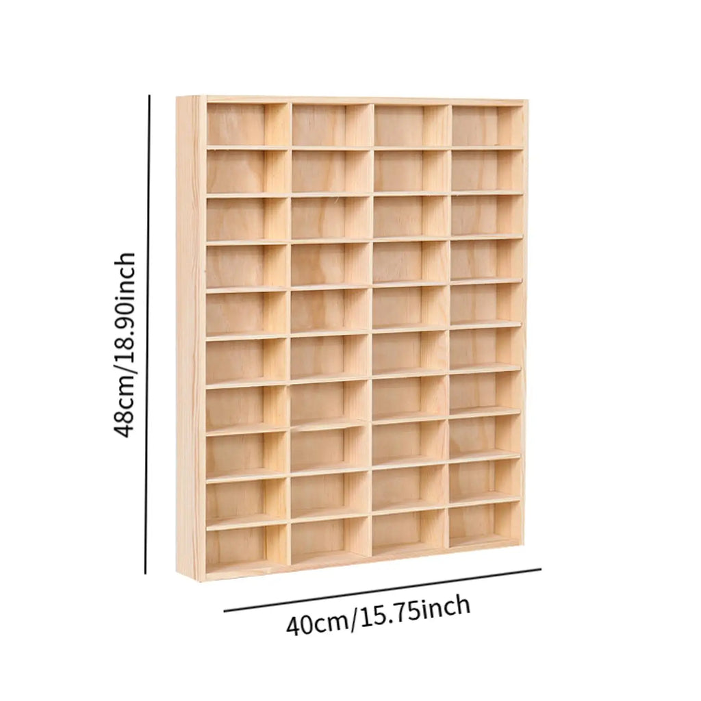 Vitrina de Madera para Autos de Juguete - Organizador Mural con Puerta Antipolvo 60 Espacios