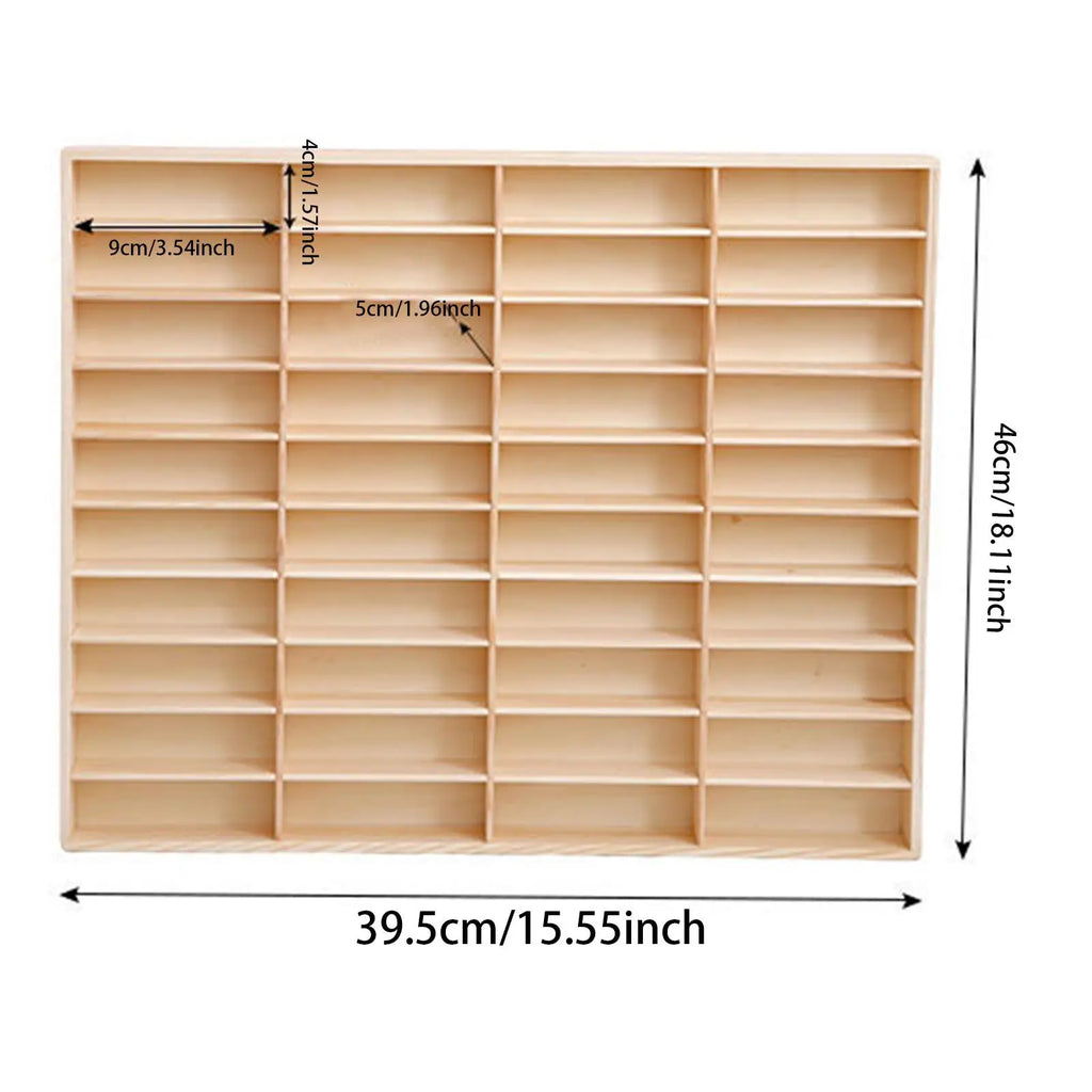 Vitrina de Madera para Autos de Juguete - Organizador Mural con Puerta Antipolvo 60 Espacios
