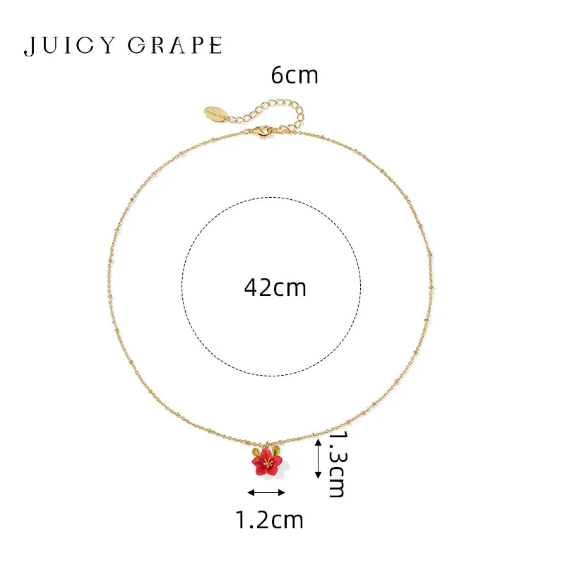 Collar Minimalista Francés de Begonia - Conjunto de Joyería de Lujo 'Baño de Oro Real de 10K"