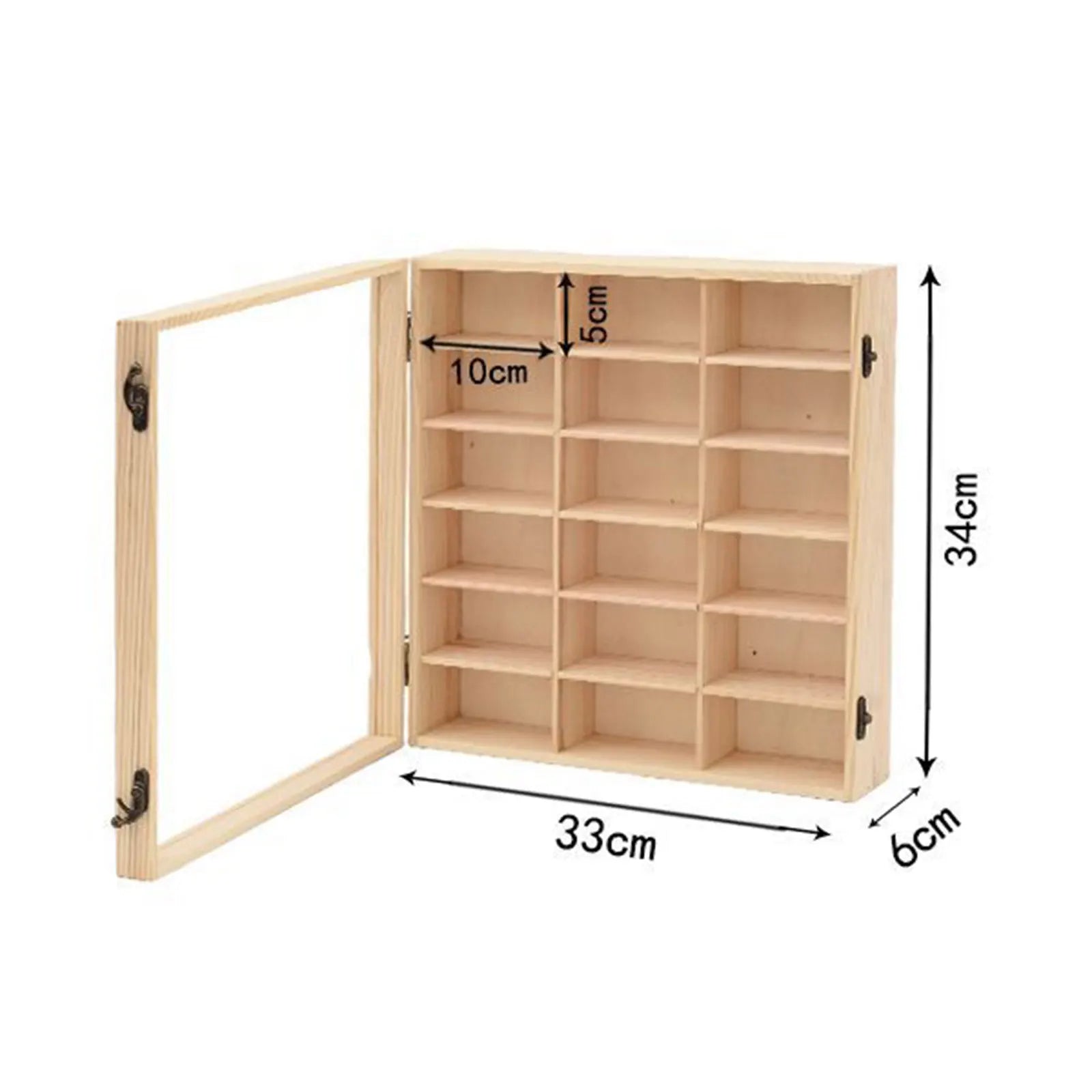 Vitrina de Madera para Autos de Juguete - Organizador Mural con Puerta Antipolvo 60 Espacios