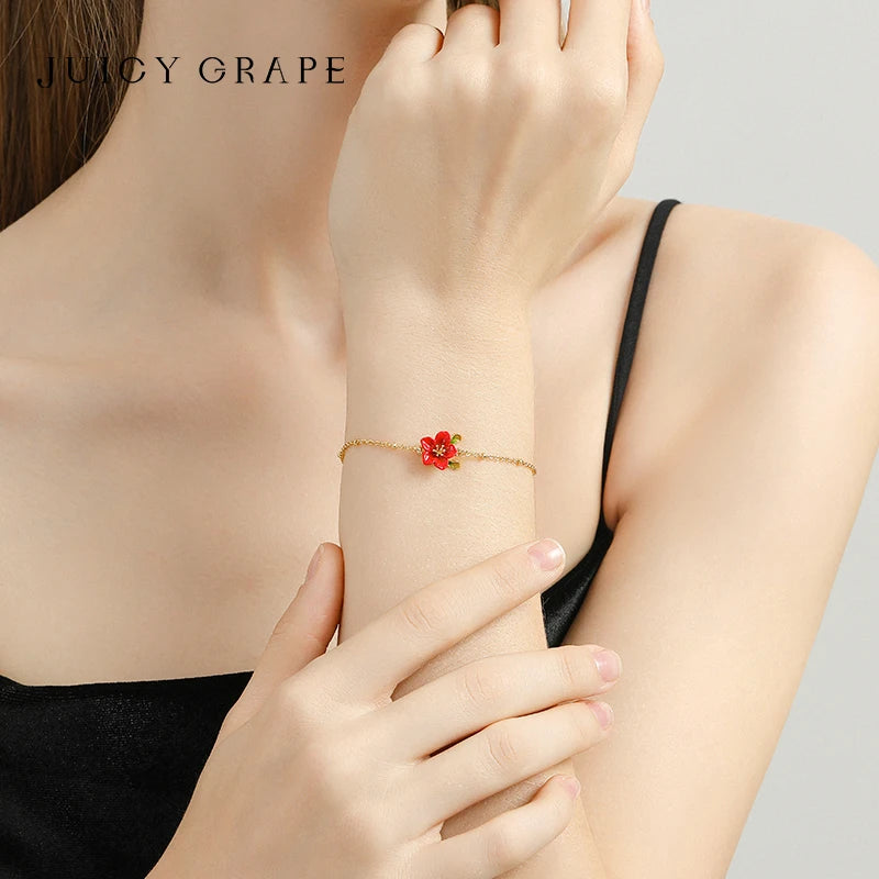 Collar Minimalista Francés de Begonia - Conjunto de Joyería de Lujo 'Baño de Oro Real de 10K"