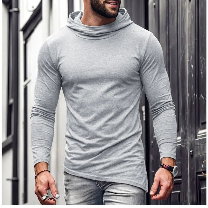 Camiseta de Manga Larga con Capucha para Hombre - Estampado 3D Casual