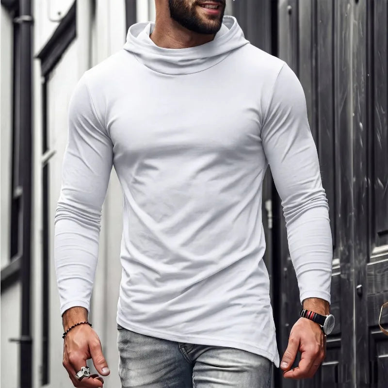 Camiseta de Manga Larga con Capucha para Hombre - Estampado 3D Casual