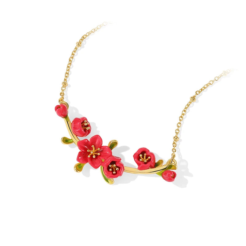 Collar Minimalista Francés de Begonia - Conjunto de Joyería de Lujo 'Baño de Oro Real de 10K"
