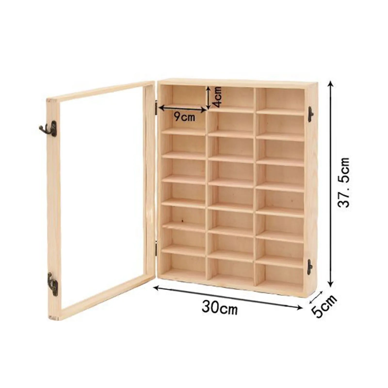 Vitrina de Madera para Autos de Juguete - Organizador Mural con Puerta Antipolvo 60 Espacios