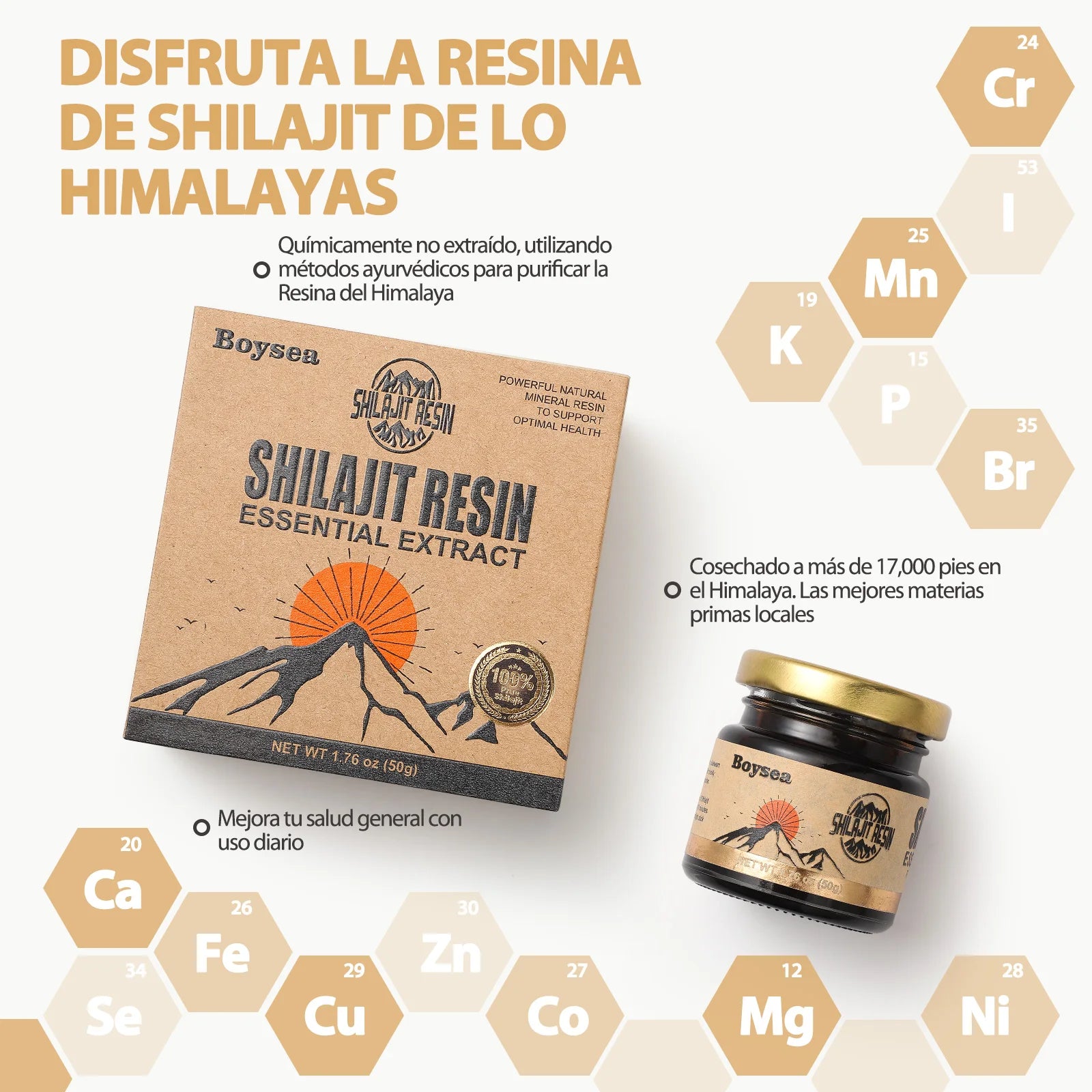 Shilajit del Himalaya Windboss – Pura y Orgánica | +85 Minerales | 50g para Energía, Concentración y Vitalidad
