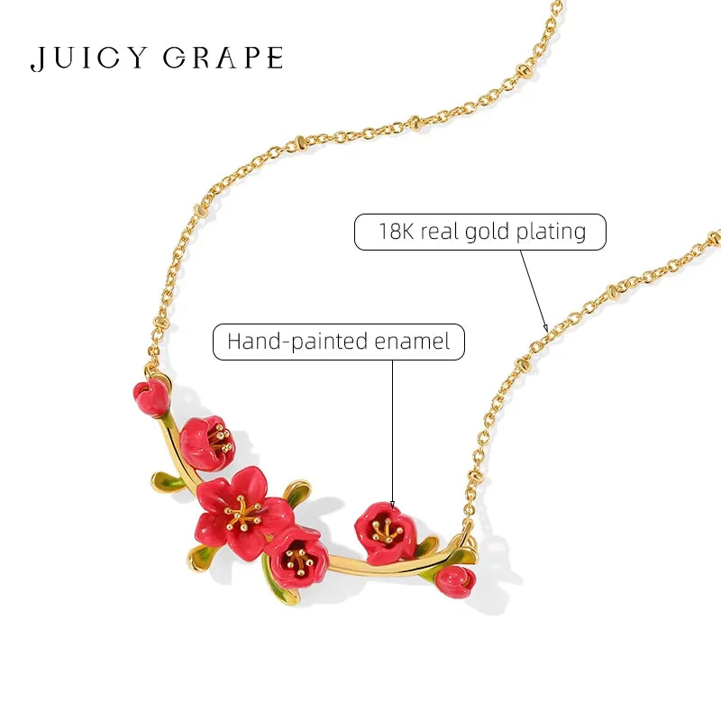 Collar Minimalista Francés de Begonia - Conjunto de Joyería de Lujo 'Baño de Oro Real de 10K"