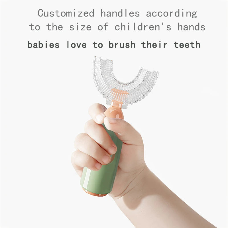 Cepillo de Dientes de Silicona en Forma de U 360° para Niños y Bebés (1 a 12 Años)