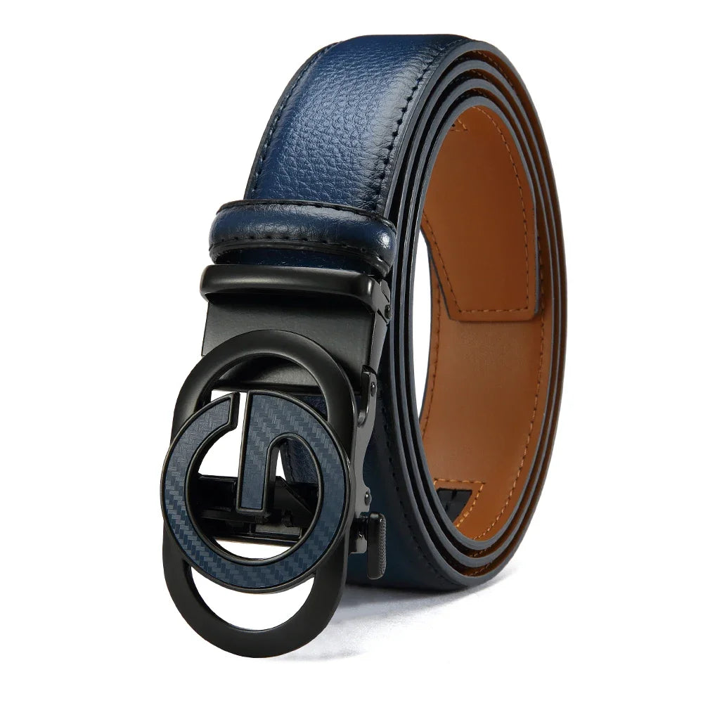 Cinturón de Cuero para Hombre – Hebilla Metálica, Estilo Casual y Formal