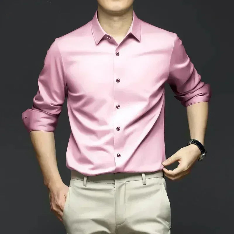 Camisa de Vestir para Hombre – Manga Larga, Corte Slim
