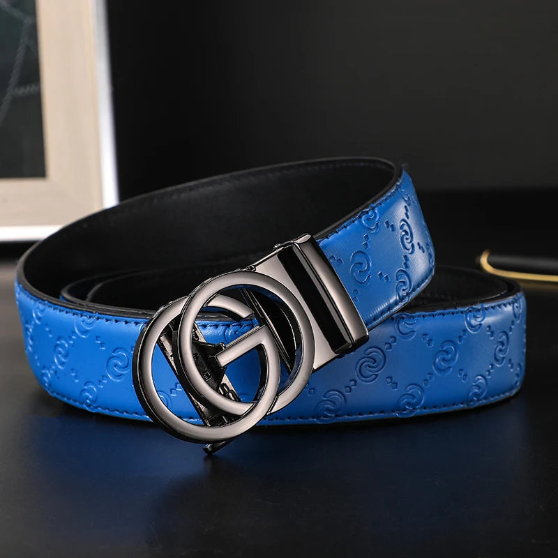Cinturón de Cuero Genuino 34mm – Hebilla Automática distintas tonalidades. Estilo Fashion Unisex