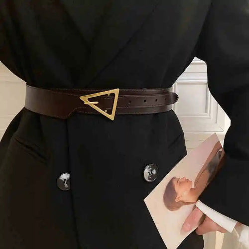 Cinturón Ancho para Mujer – Piel Genuina, Estilo Minimalista Elegante