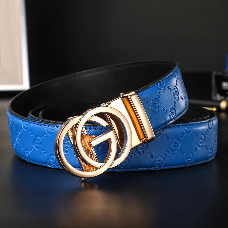Cinturón de Cuero Genuino 34mm – Hebilla Automática distintas tonalidades. Estilo Fashion Unisex