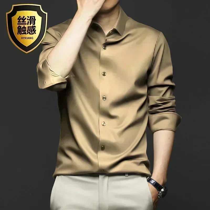 Camisa de Vestir para Hombre – Manga Larga, Corte Slim