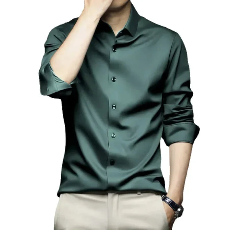 Camisa de Vestir para Hombre – Manga Larga, Corte Slim