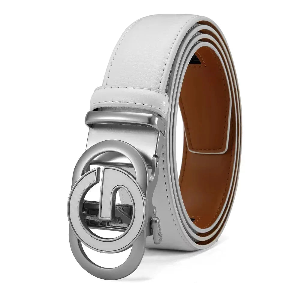Cinturón de Cuero para Hombre – Hebilla Metálica, Estilo Casual y Formal