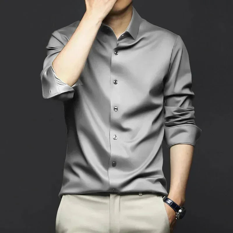 Camisa de Vestir para Hombre – Manga Larga, Corte Slim