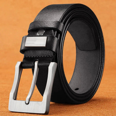 Cinturón de Piel para Hombre – Hebilla Clásica Vintage, Diseño de Lujo Tallas Extra