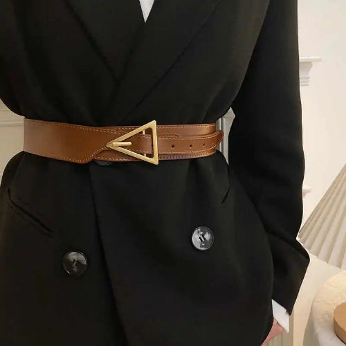 Cinturón Ancho para Mujer – Piel Genuina, Estilo Minimalista Elegante