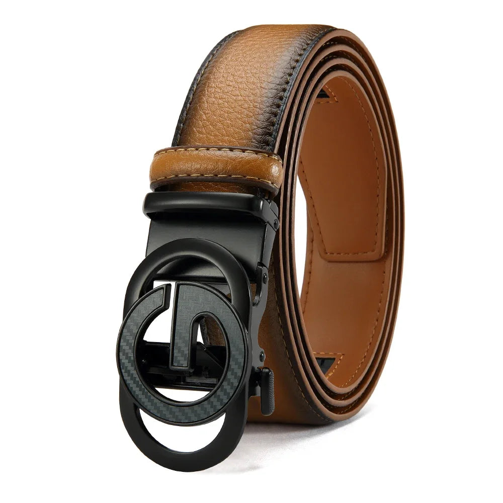 Cinturón de Cuero para Hombre – Hebilla Metálica, Estilo Casual y Formal