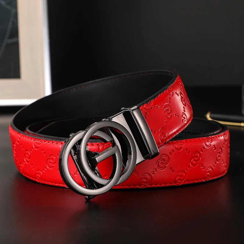 Cinturón de Cuero Genuino 34mm – Hebilla Automática distintas tonalidades. Estilo Fashion Unisex