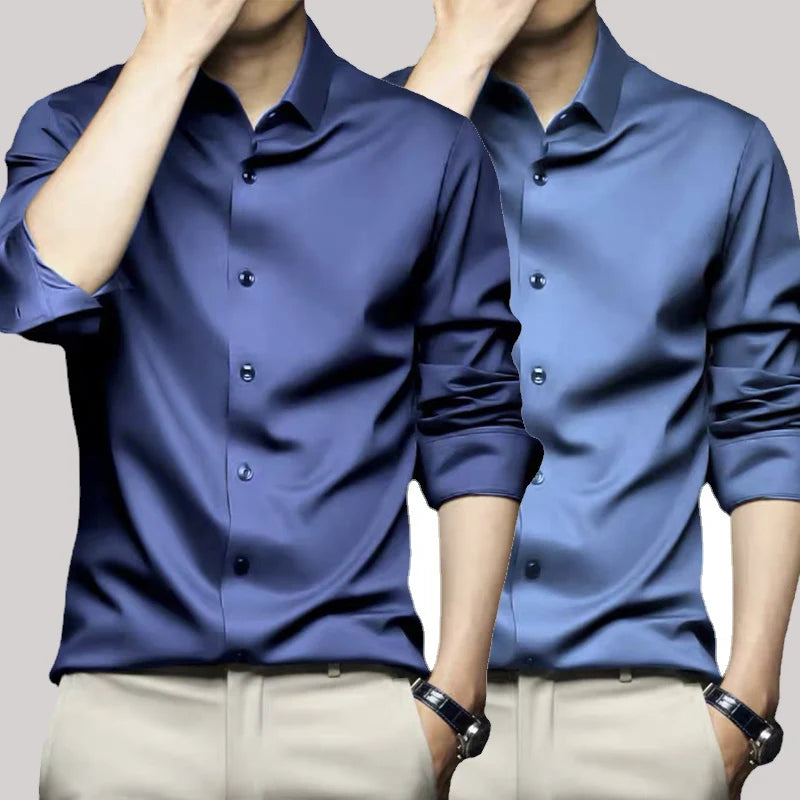 Camisa de Vestir para Hombre – Manga Larga, Corte Slim