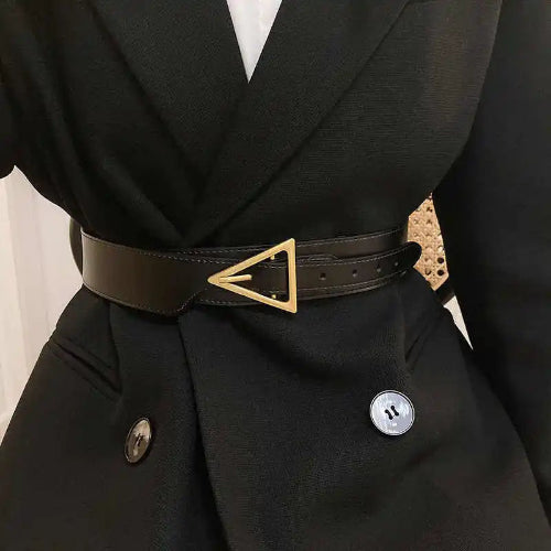 Cinturón Ancho para Mujer – Piel Genuina, Estilo Minimalista Elegante