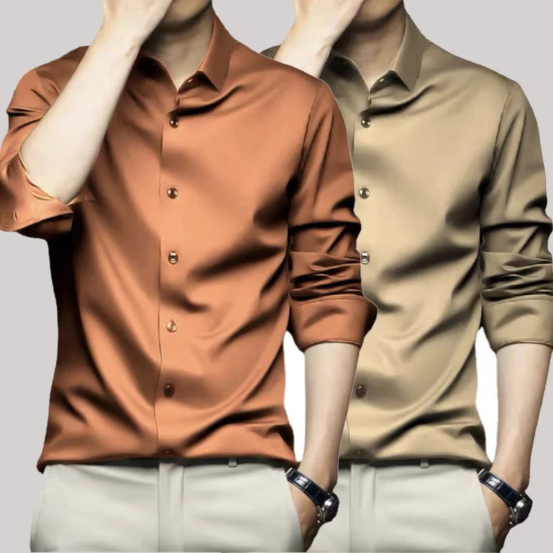 Camisa de Vestir para Hombre – Manga Larga, Corte Slim