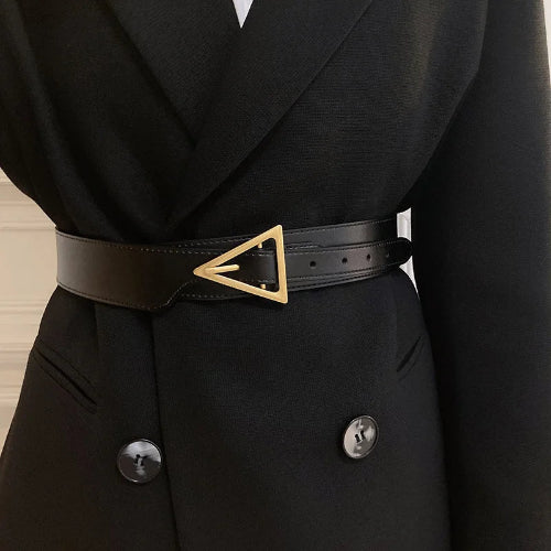 Cinturón Ancho para Mujer – Piel Genuina, Estilo Minimalista Elegante