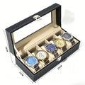 Caja Expositora de Relojes para Hombre – Organizador de Piel con Tapa de Vidrio y Soporte