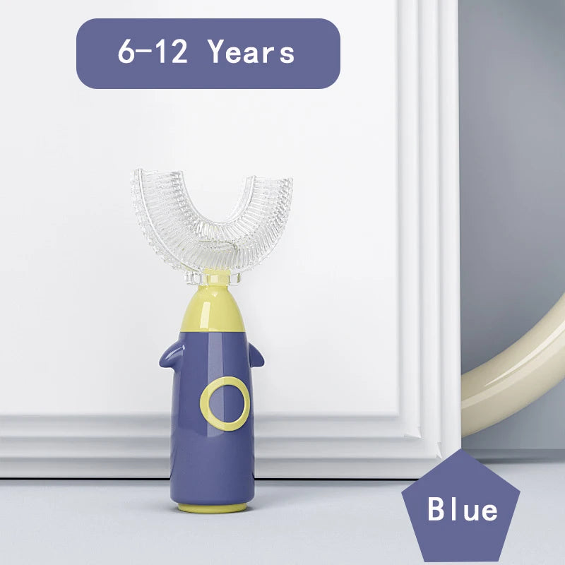 Cepillo de Dientes de Silicona en Forma de U 360° para Niños y Bebés (1 a 12 Años)