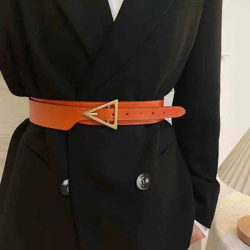 Cinturón Ancho para Mujer – Piel Genuina, Estilo Minimalista Elegante