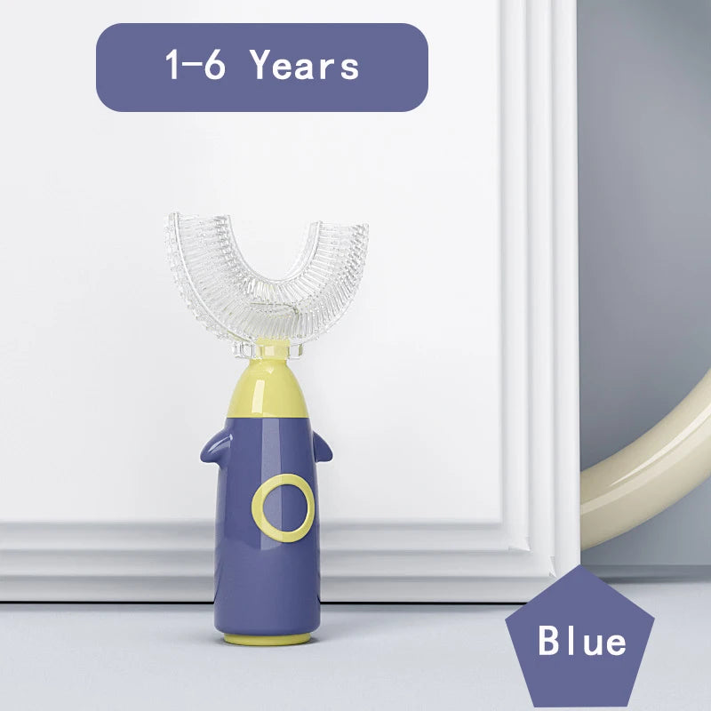 Cepillo de Dientes de Silicona en Forma de U 360° para Niños y Bebés (1 a 12 Años)