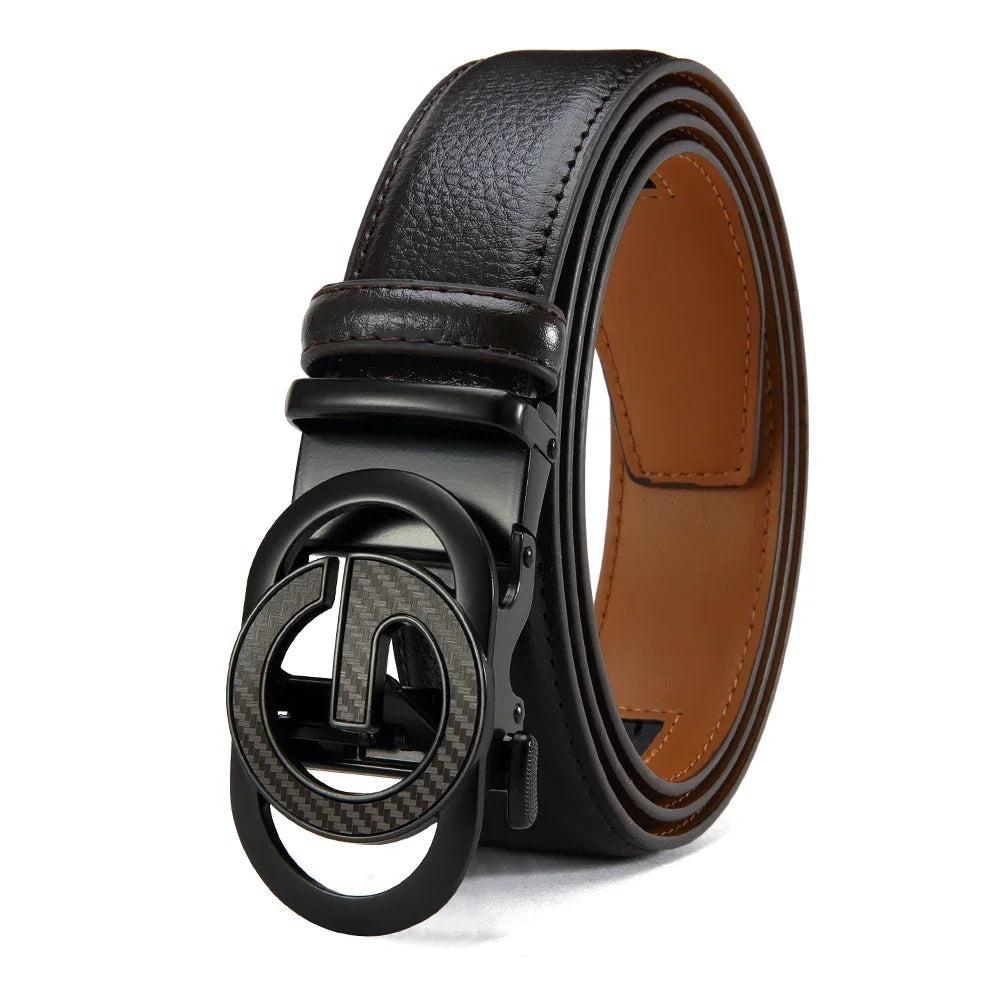 Cinturón de Cuero para Hombre – Hebilla Metálica, Estilo Casual y Formal