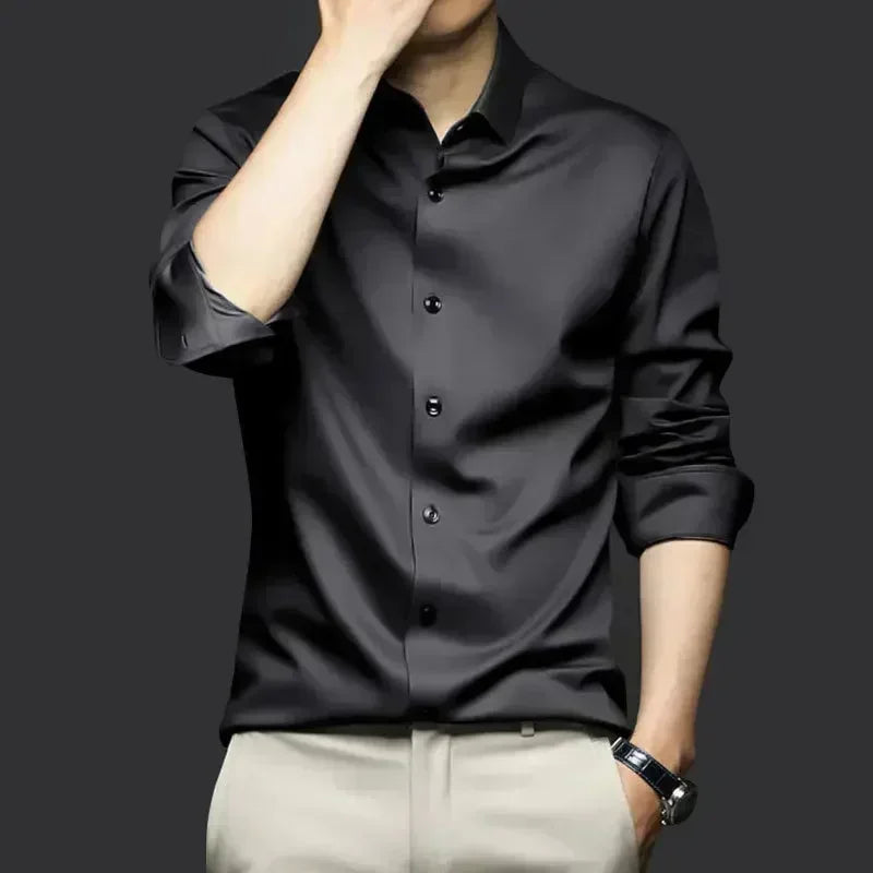 Camisa de Vestir para Hombre – Manga Larga, Corte Slim