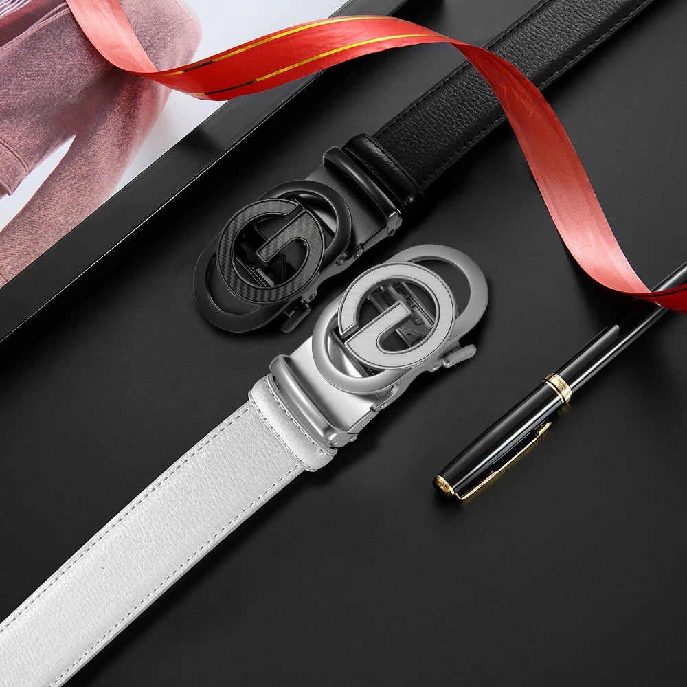 Cinturón de Cuero para Hombre – Hebilla Metálica, Estilo Casual y Formal