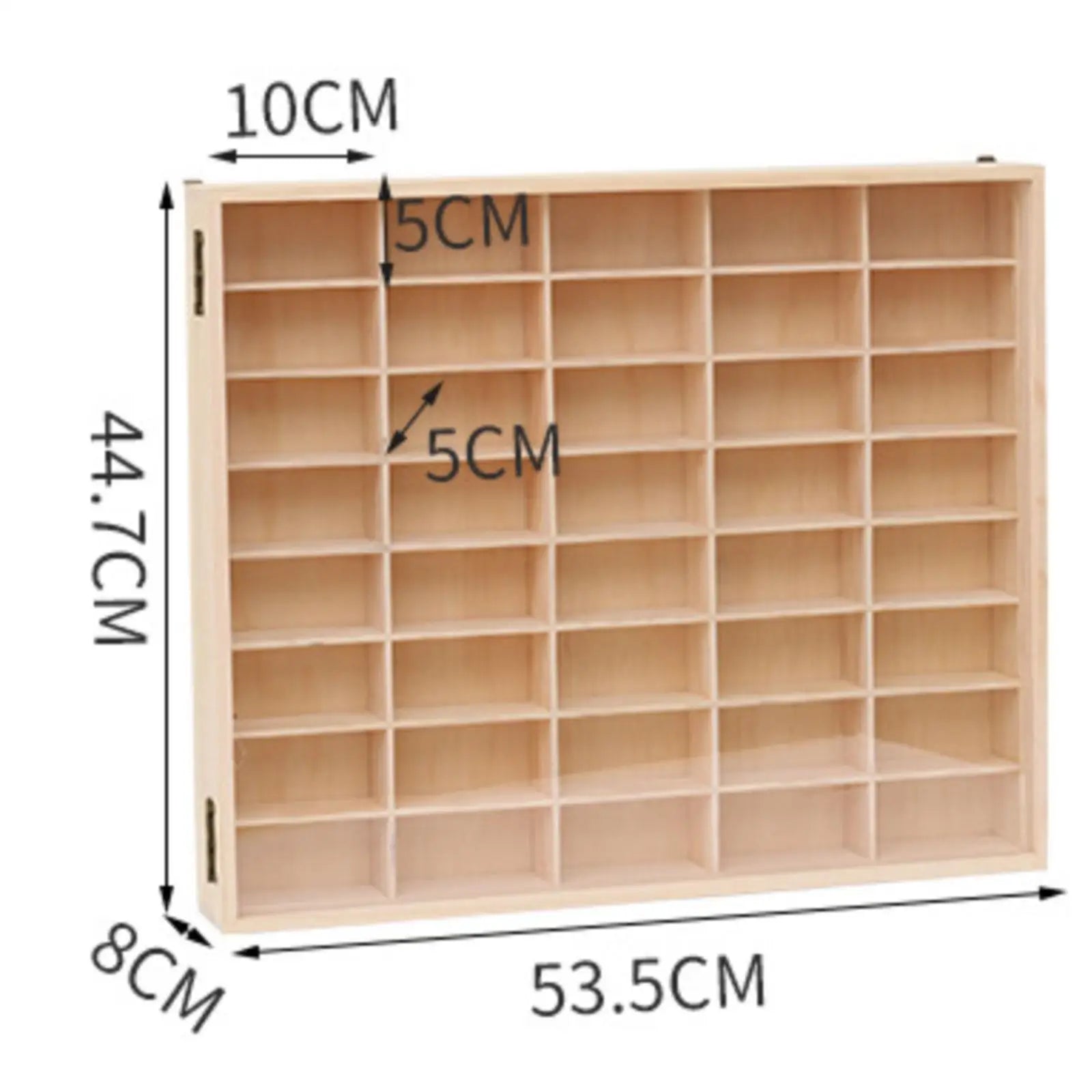 Vitrina de Madera para Autos de Juguete - Organizador Mural con Puerta Antipolvo 60 Espacios