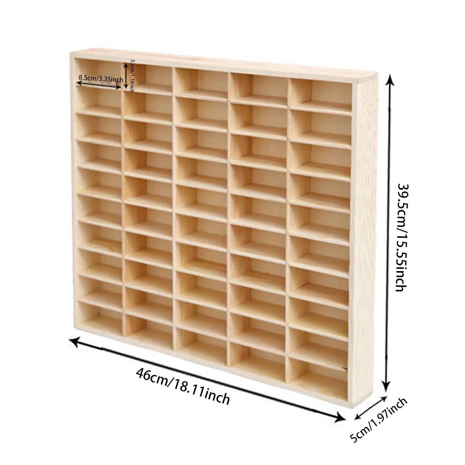 Vitrina de Madera para Autos de Juguete - Organizador Mural con Puerta Antipolvo 60 Espacios