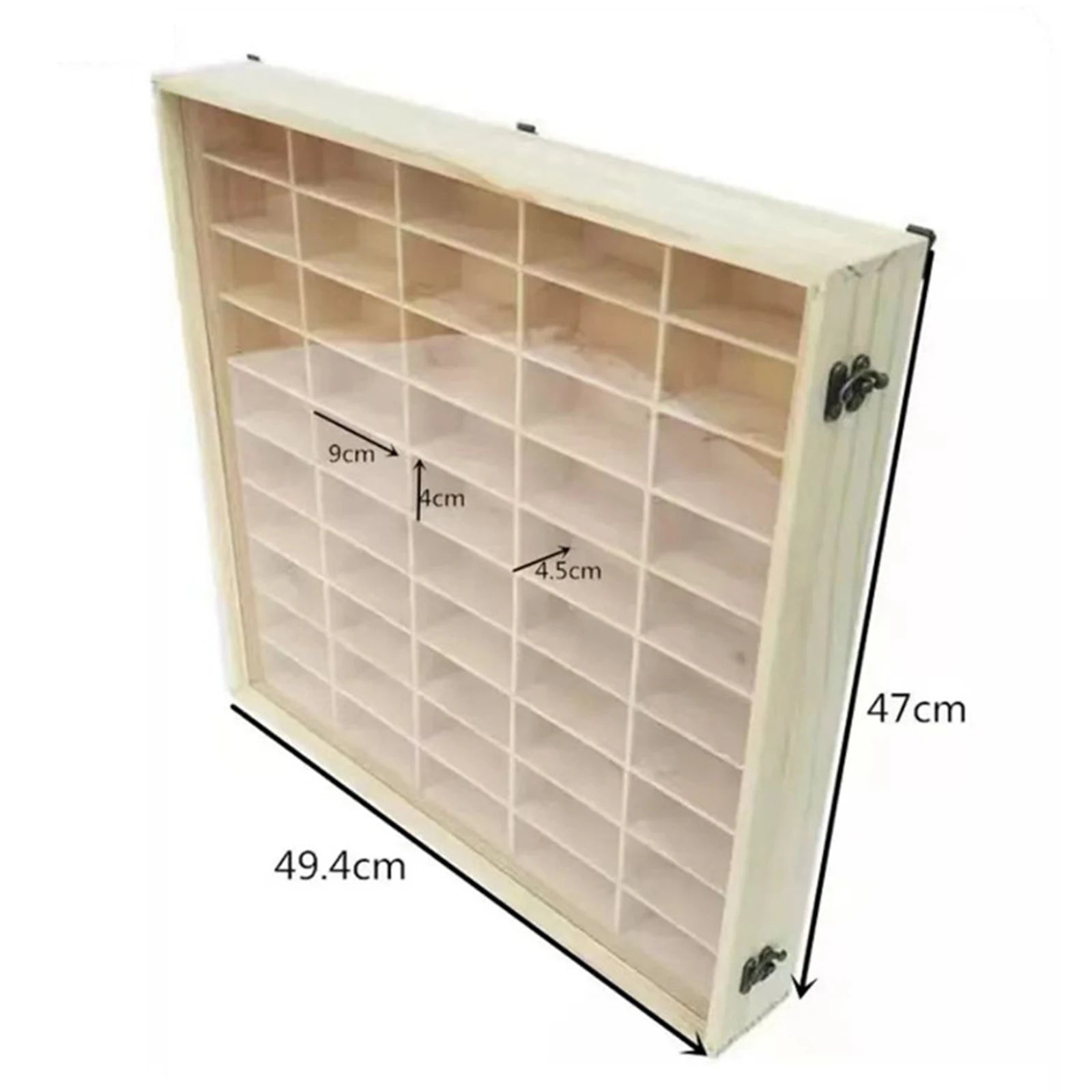Vitrina de Madera para Autos de Juguete - Organizador Mural con Puerta Antipolvo 60 Espacios