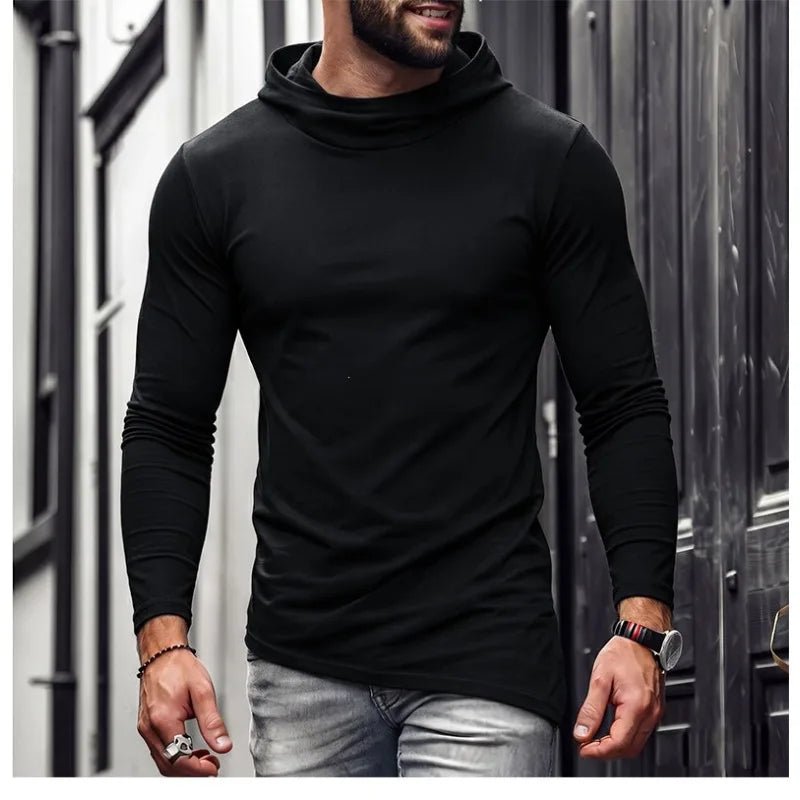 Camiseta de Manga Larga con Capucha para Hombre - Estampado 3D Casual