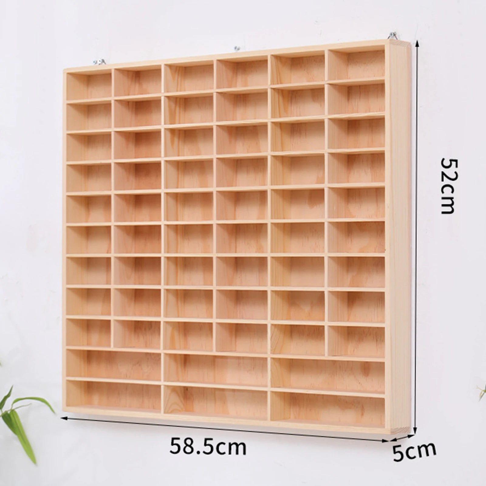 Vitrina de Madera para Autos de Juguete - Organizador Mural con Puerta Antipolvo 60 Espacios